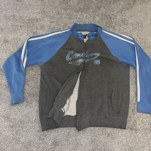 Worn Broken Zipper UNC North Carolina Tarheels Track Fleece Jacket XXL 2XL